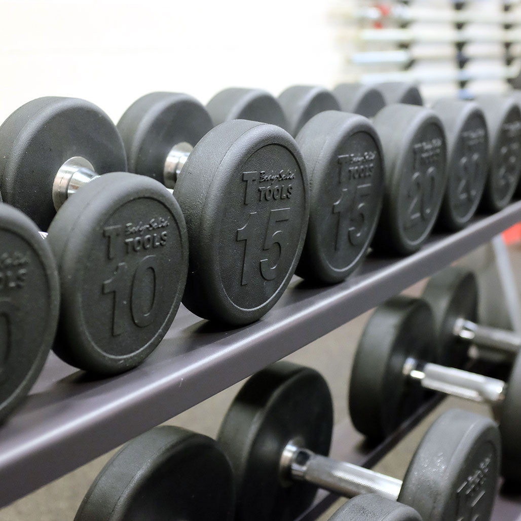 Body-Solid SDP round rubber dumbbells detail