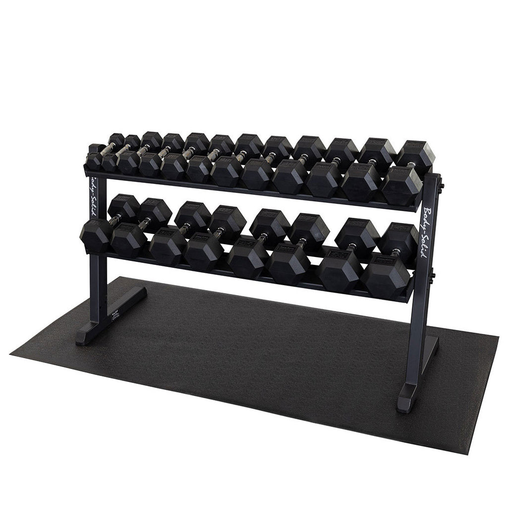 Body-Solid GDR60B dumbbell rack detail