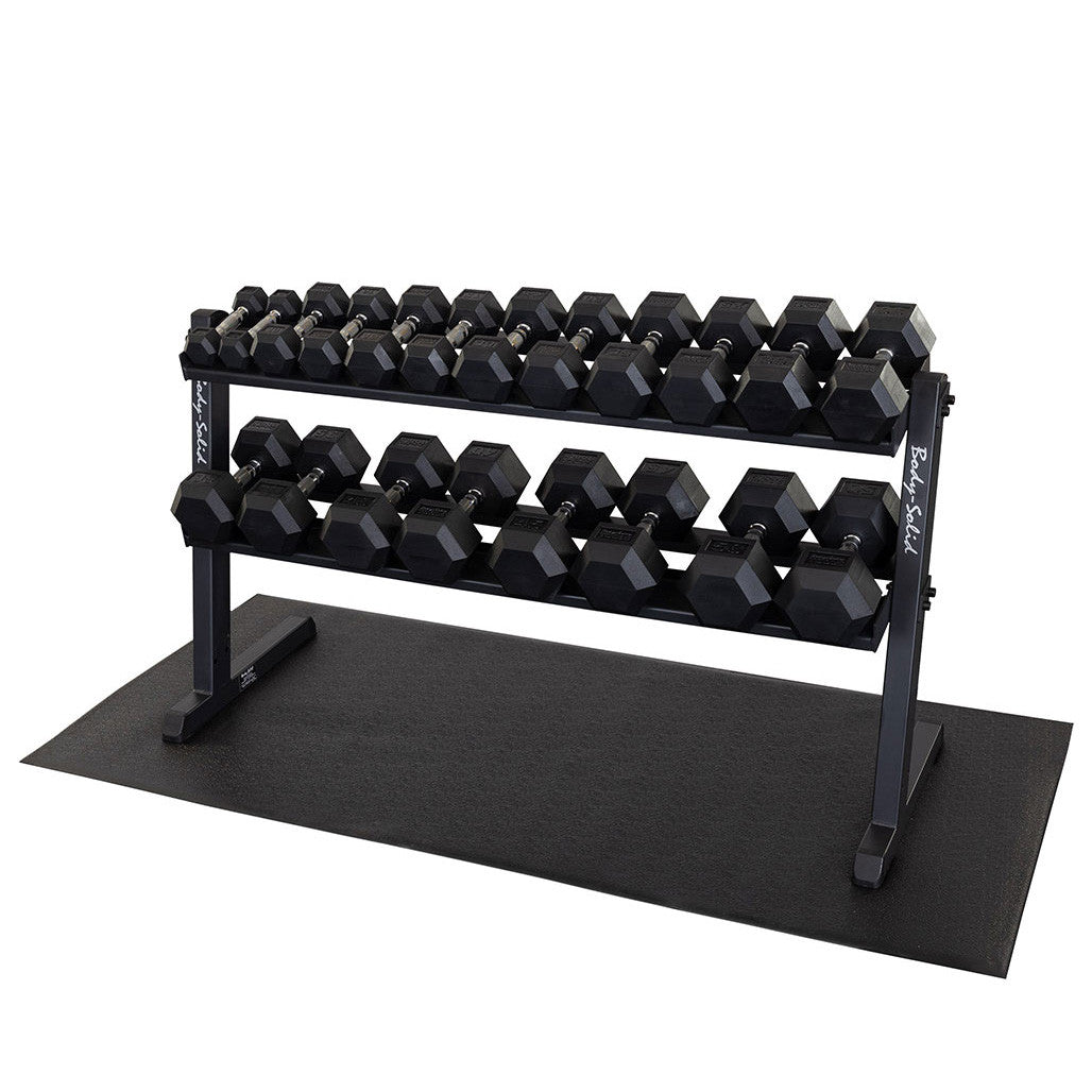 Body-Solid GDR60B dumbbell rack detail