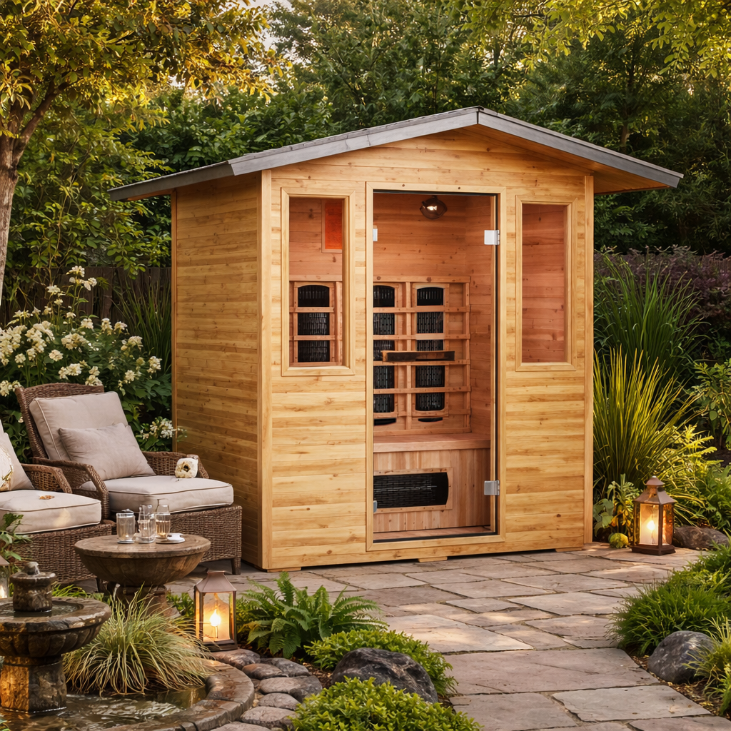 Cal Saunas Solara Outdoor Infrared Sauna lifestyle